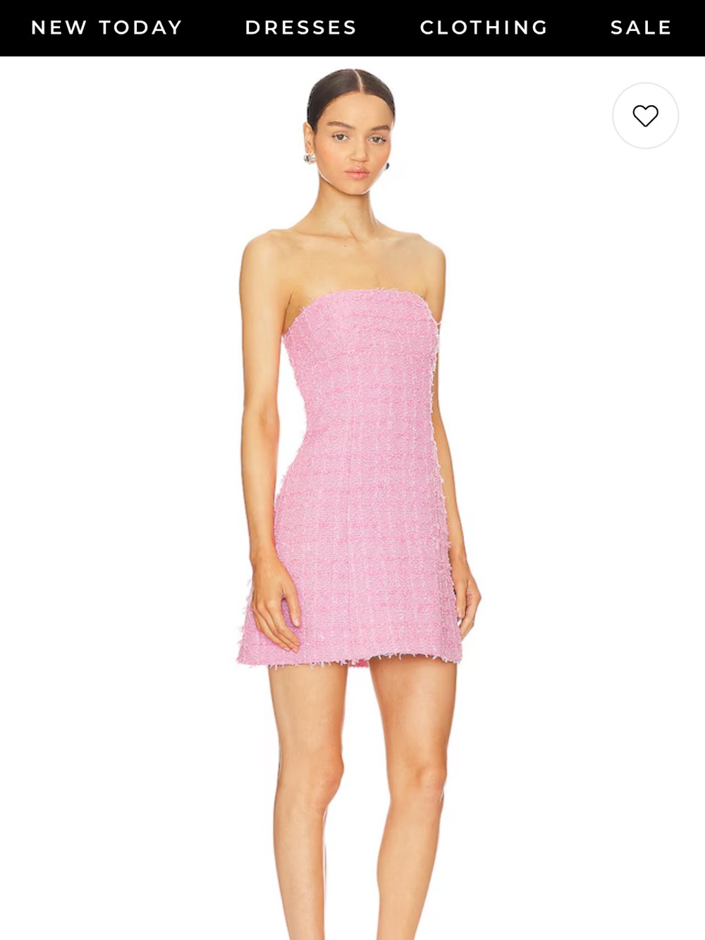 Amanda Uprichard Strapless Pink Tweed Mini Dress